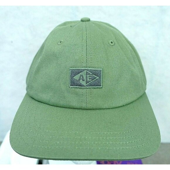 American Eagle Hat Cap Green Grey Logo Adjustable - Picture 1 of 4